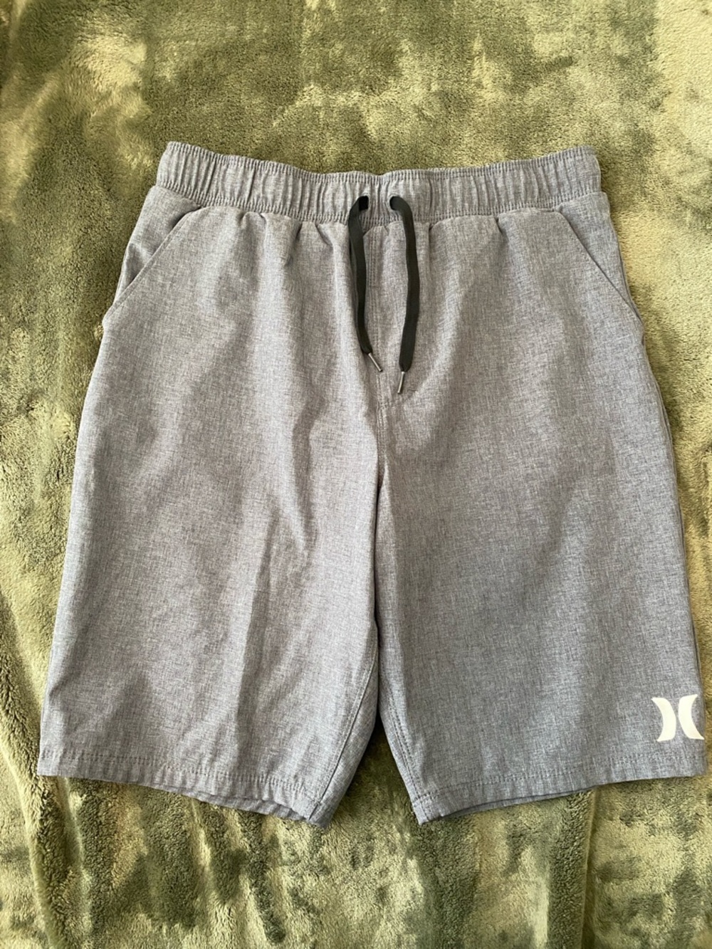 Hurley Light Gray Men's Athletic Drawstring Shorts